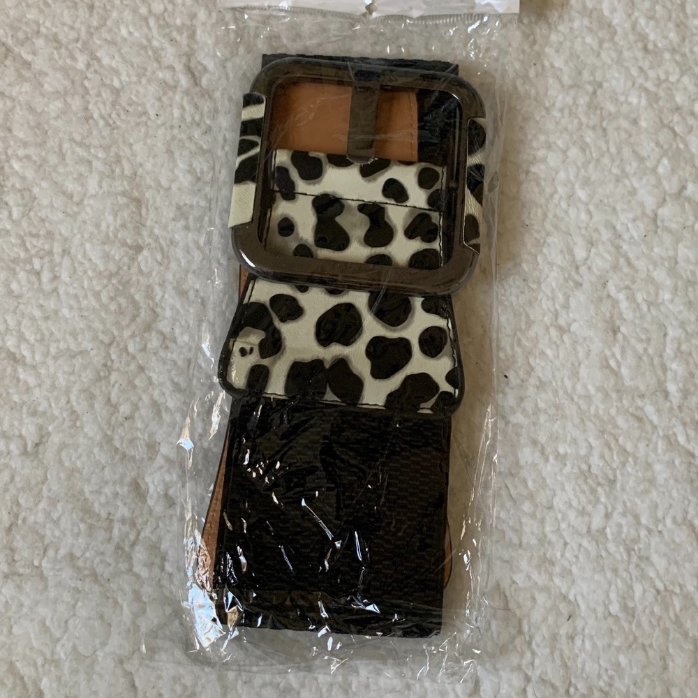 Jeongsook Oh Leopard Print Elastic Wide Belt